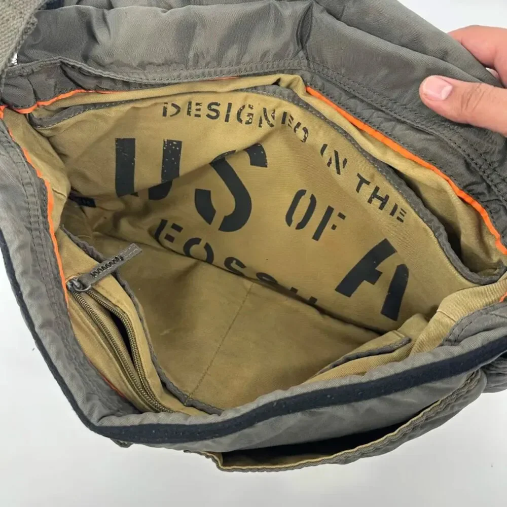 Vintage Fossil Military Style Messenger Bag